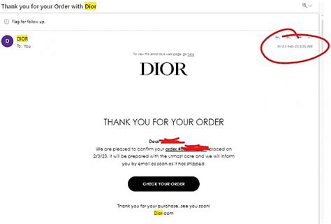 dior order status